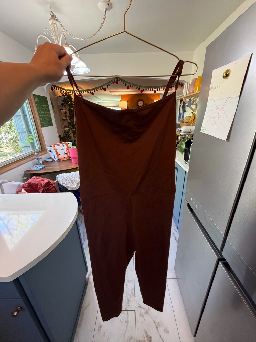 Sleeveless Brown Women's Jumpsuit with Adjustable Straps